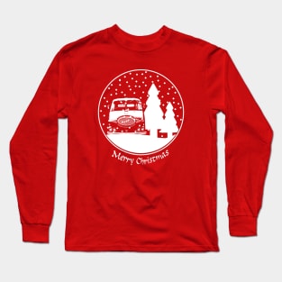 ERF KV 1950s British classic lorry Christmas snow globe Long Sleeve T-Shirt